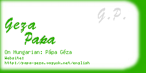 geza papa business card